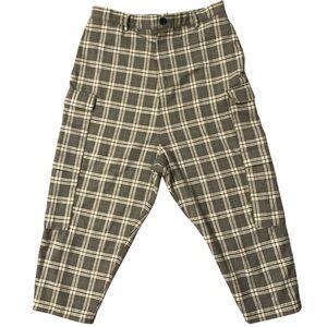 Vintage Plaid Parachute Cargo Pants Men’s Size 33 Made In Turkey Y2K Edgy Style